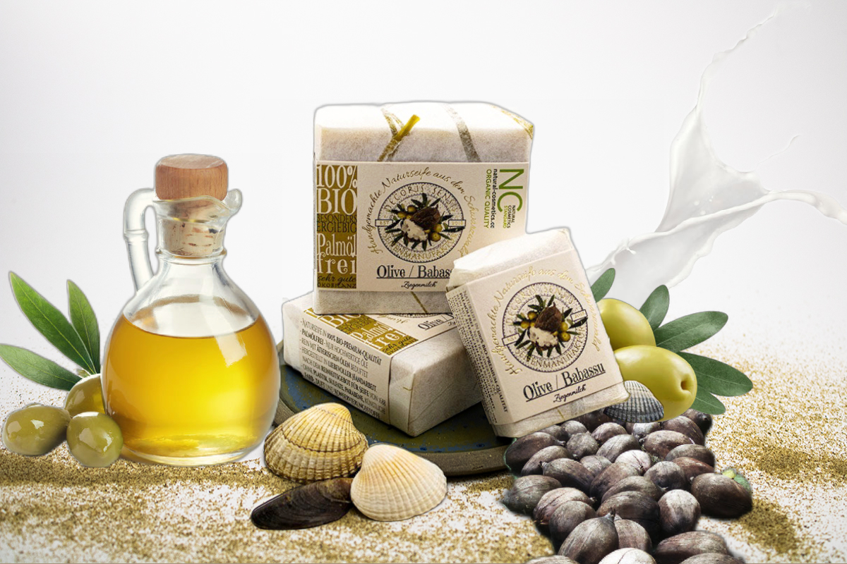Premium Hand- und Duschseife | Olive/Babassu – Ziegenmilch | Bio Naturseife